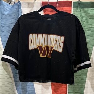 NFL Commanders Black Crop Top